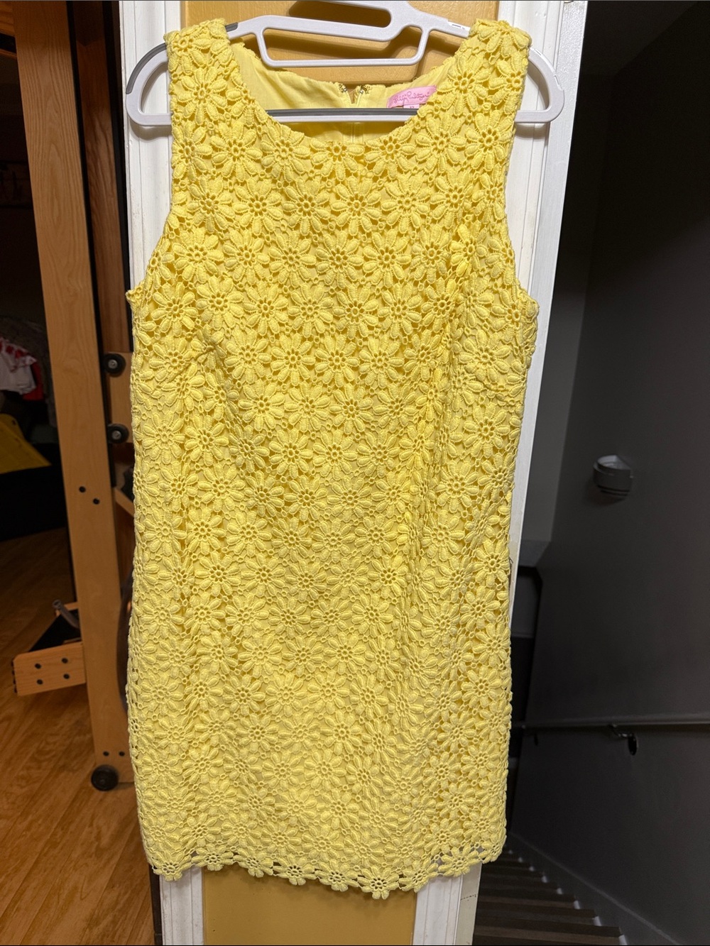 NWT Lilly Pulitzer Lela Shift Starfruit Yellow Floral Lace Mini Dress
